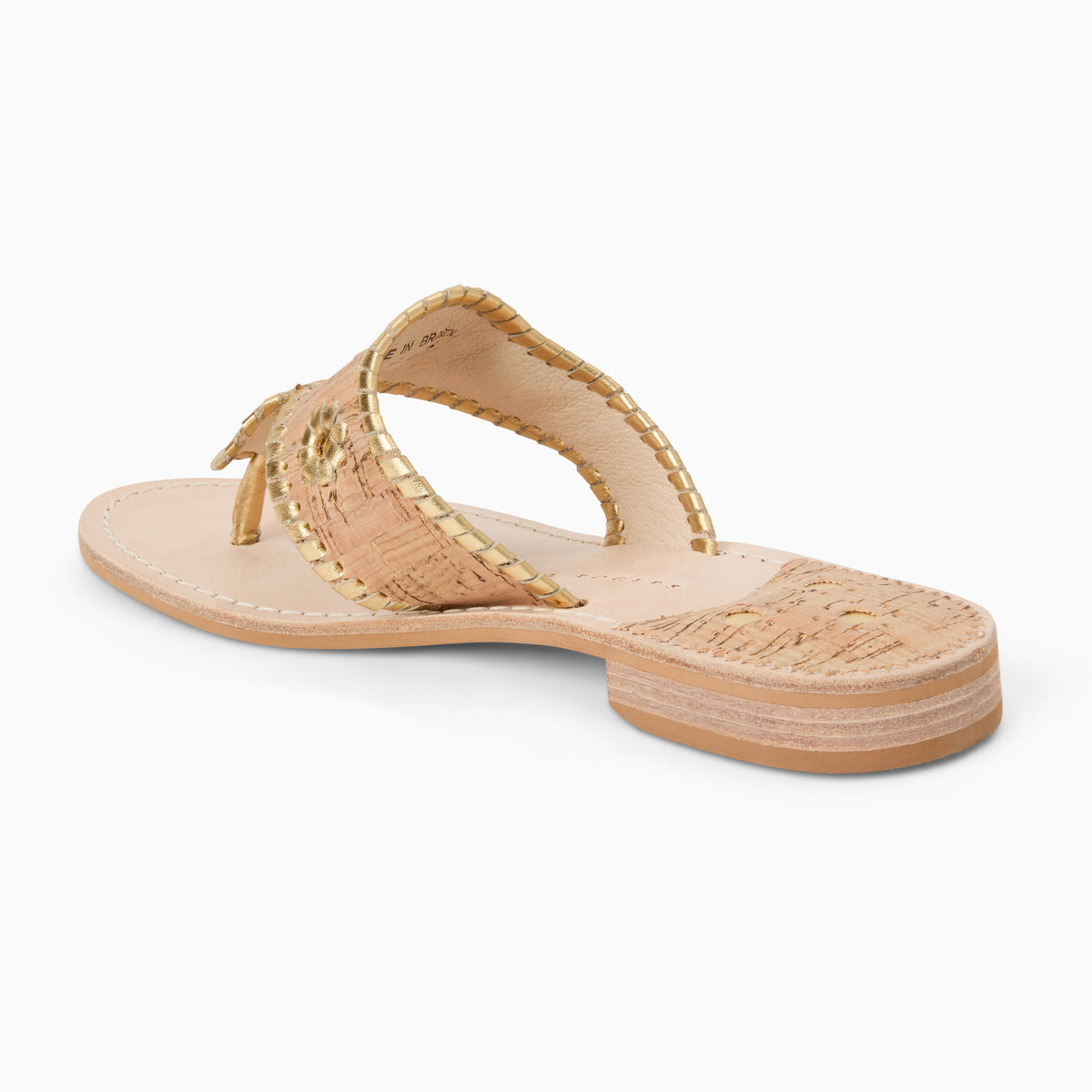 Original Jacks Sandal in Cork & Metallic Gold, product view 4