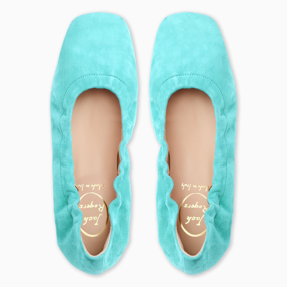 Jack Rogers - Santa Maria Italian Suede Flat - Suede Light Turquoise - view 3