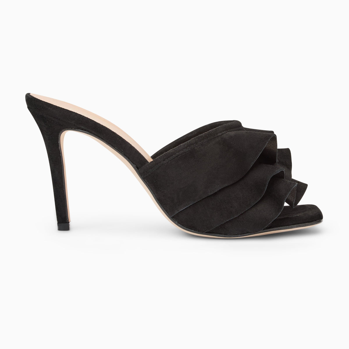 Jack Rogers - Beatrice Ruffle Italian Suede Heel - Suede Black - view 2