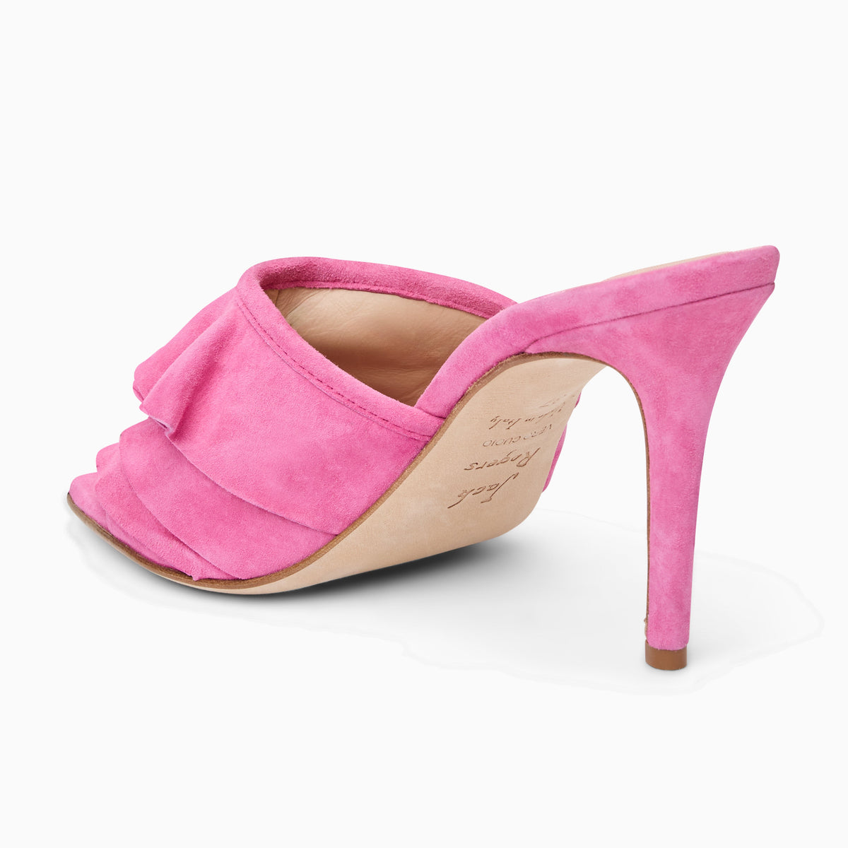 Jack Rogers - Beatrice Ruffle Italian Suede Heel - Suede Fuchsia - view 4