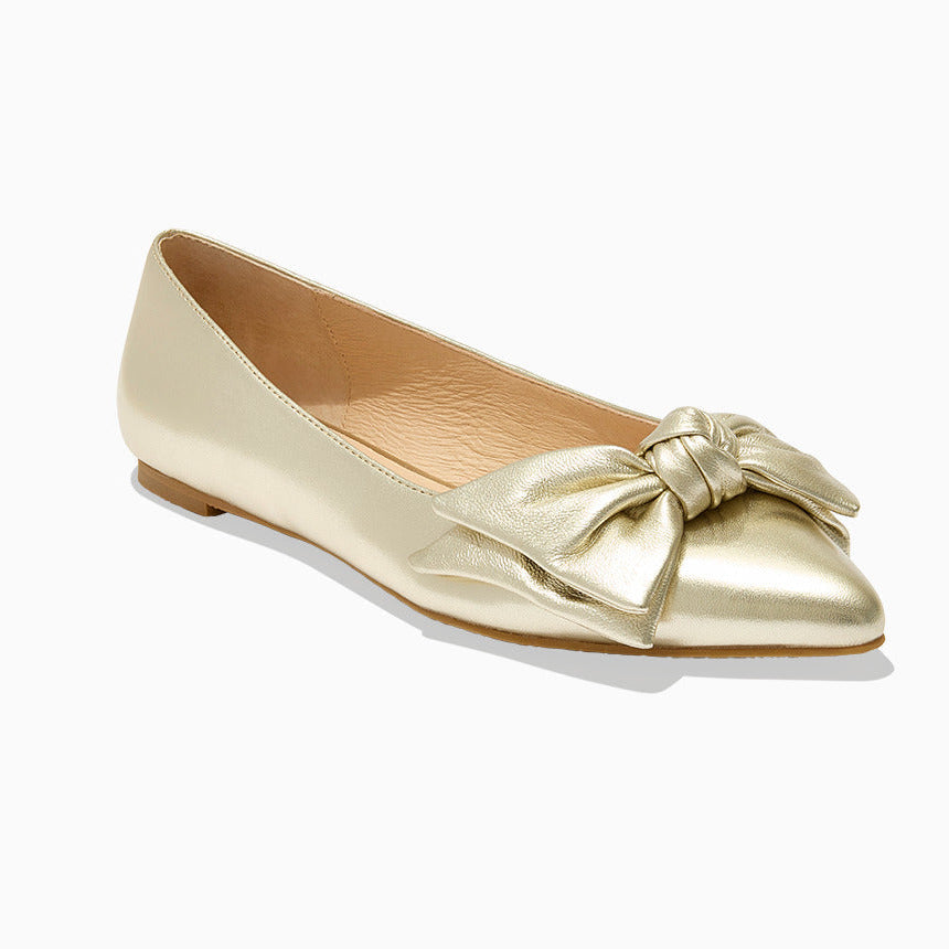 Jack Rogers - Debra Bow Flat - Metallic Platinum - view 1