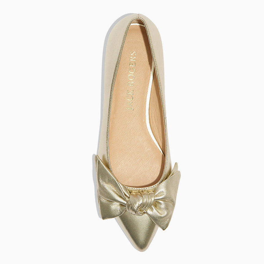 Jack Rogers - Debra Bow Flat - Metallic Platinum - view 3