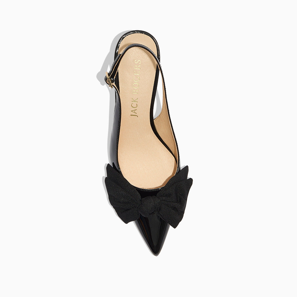 Jack Rogers - Debra Sling Kitten Heel - Patent Black - view 3