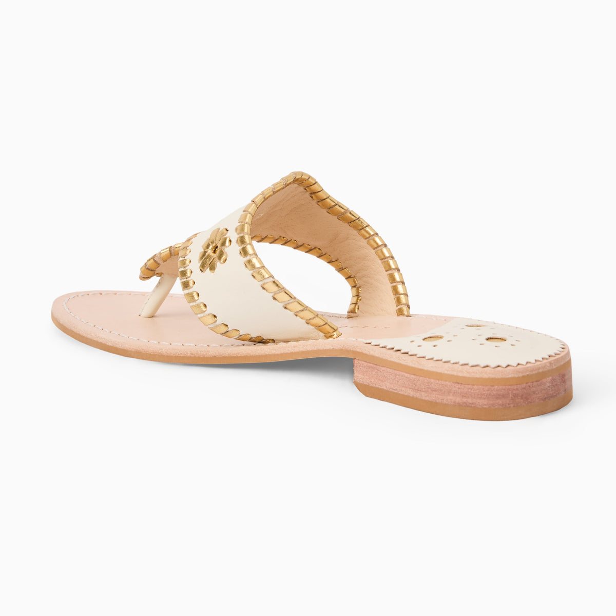Original Jacks Sandal in Ivory & Metallic Gold, product view 4