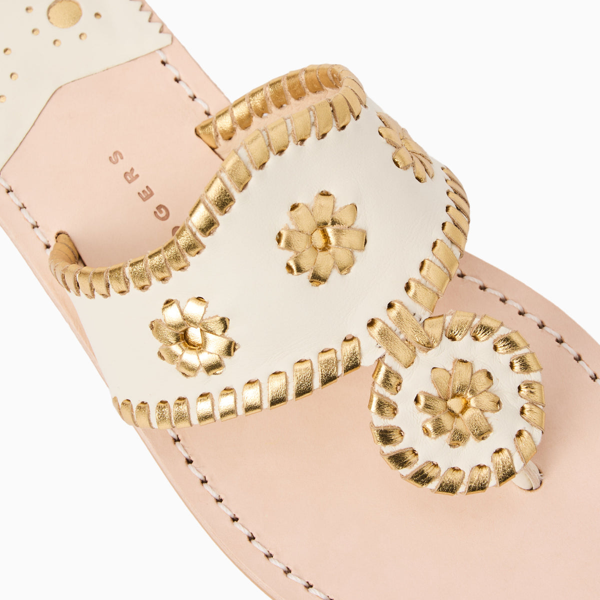 Original Jacks Sandal in Ivory & Metallic Gold, product view 6