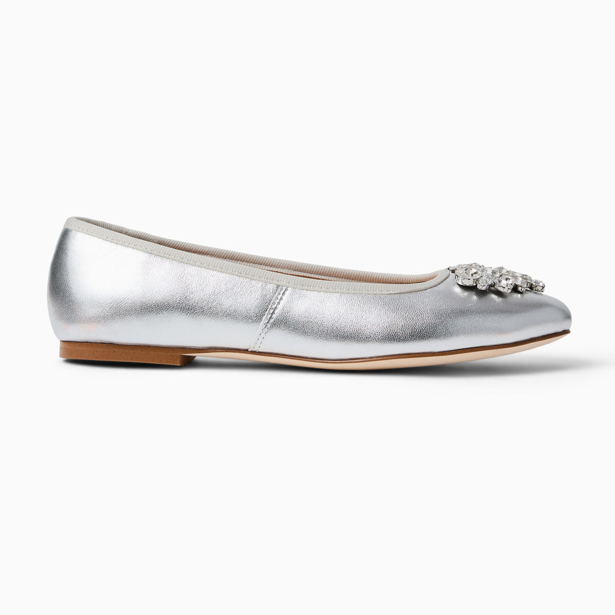 Jack Rogers - Ellina Jeweled Flat - Metallic Silver - view 2