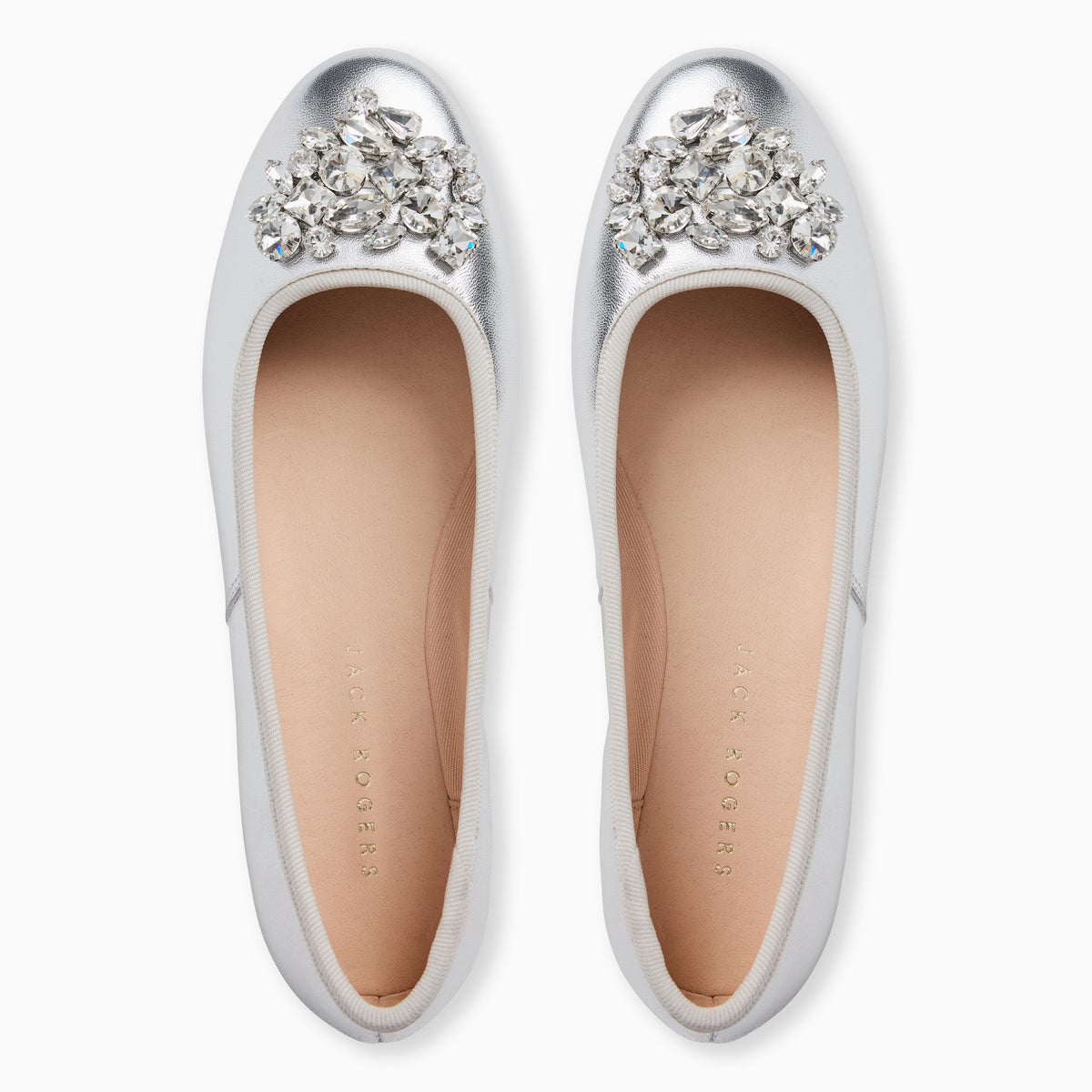 Jack Rogers - Ellina Jeweled Flat - Metallic Silver - view 3