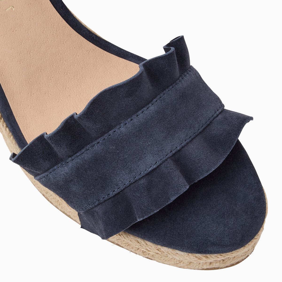 Jack Rogers - Rozette Ruffle Wedge - Suede Navy - view 6