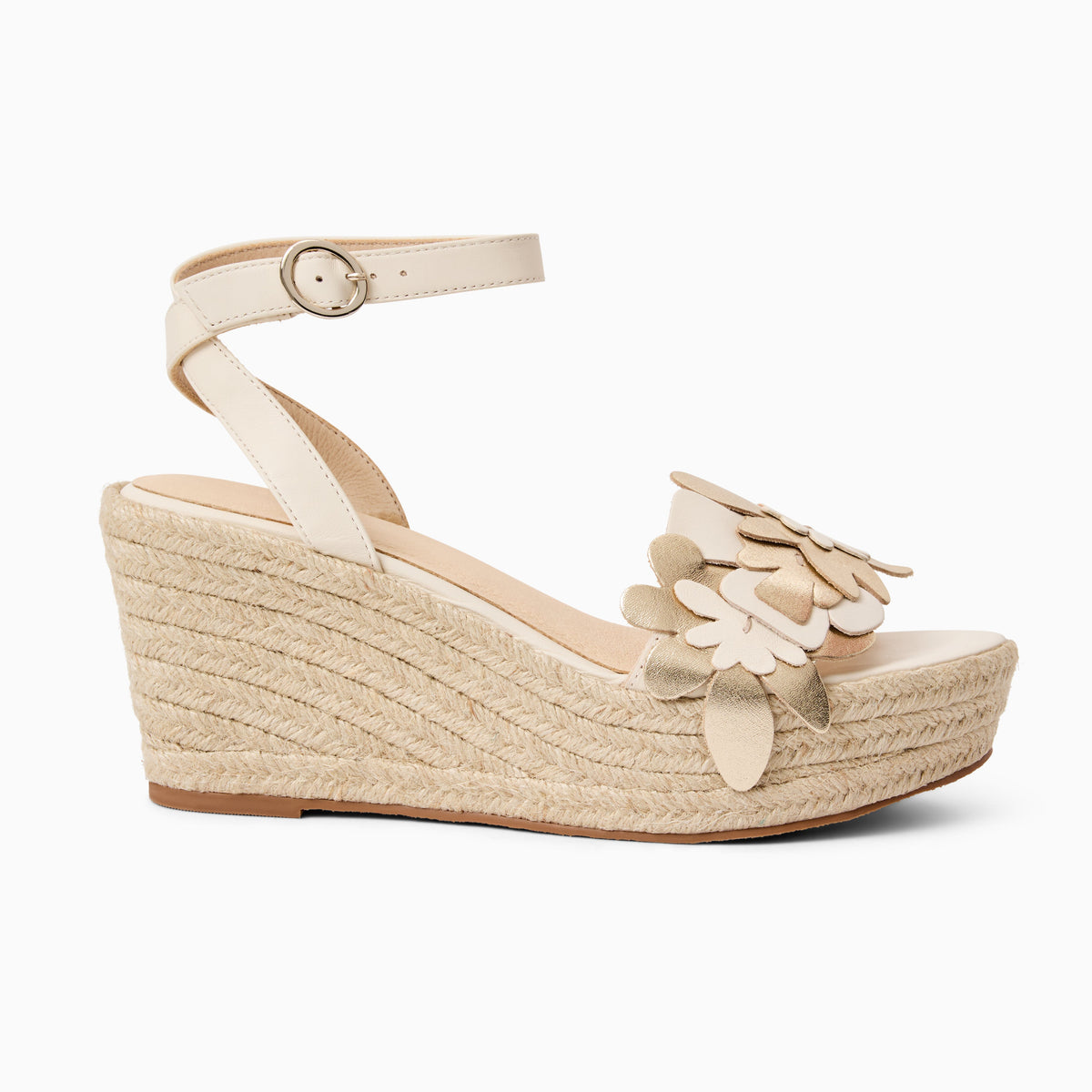 Jack Rogers - Talahi Flower Wedge Heel - IVORY/PLATINUM - view 2