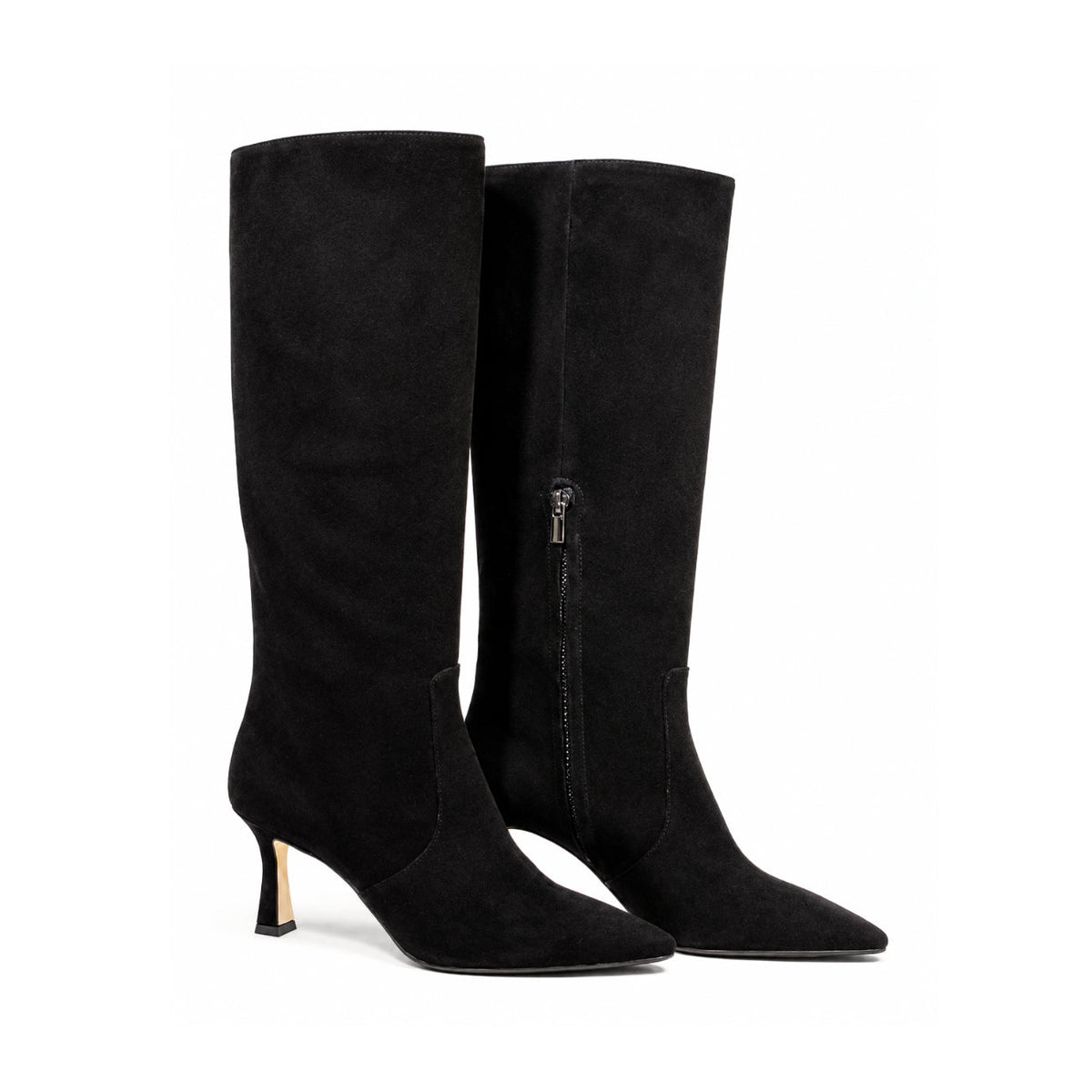 Michele Lopriore Carolina Stiletto Boots, Suede Black, gallery view 2