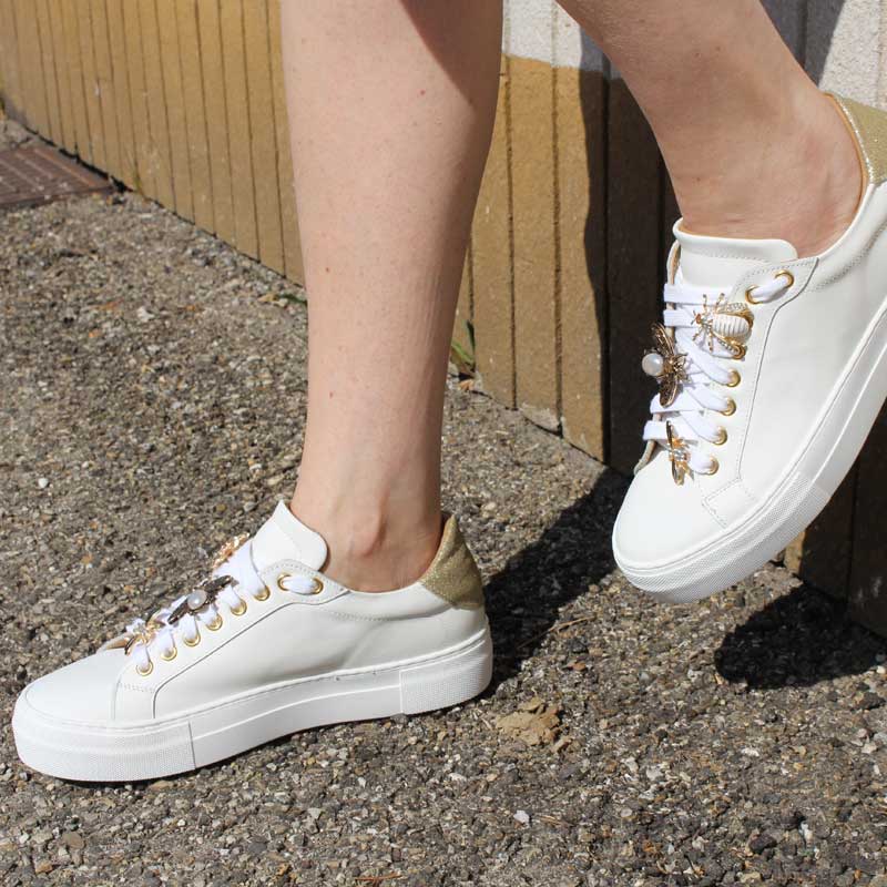 Michele Lopriore Farfallina Sneaker, Leather White, lifestyle side view