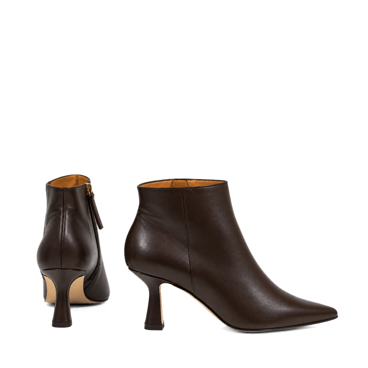 Michele Lopriore Contessa Stiletto Booties, Leather Dark Brown, gallery view 3