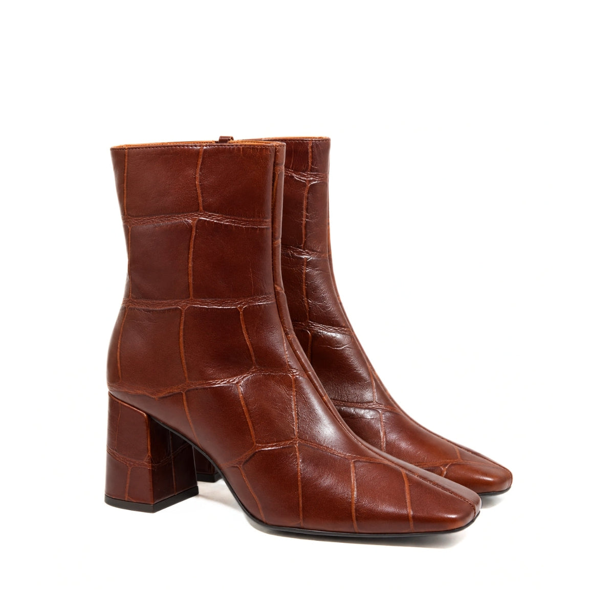 Michele Lopriore Carmen Booties, Printed Croco Brown, gallery view 2