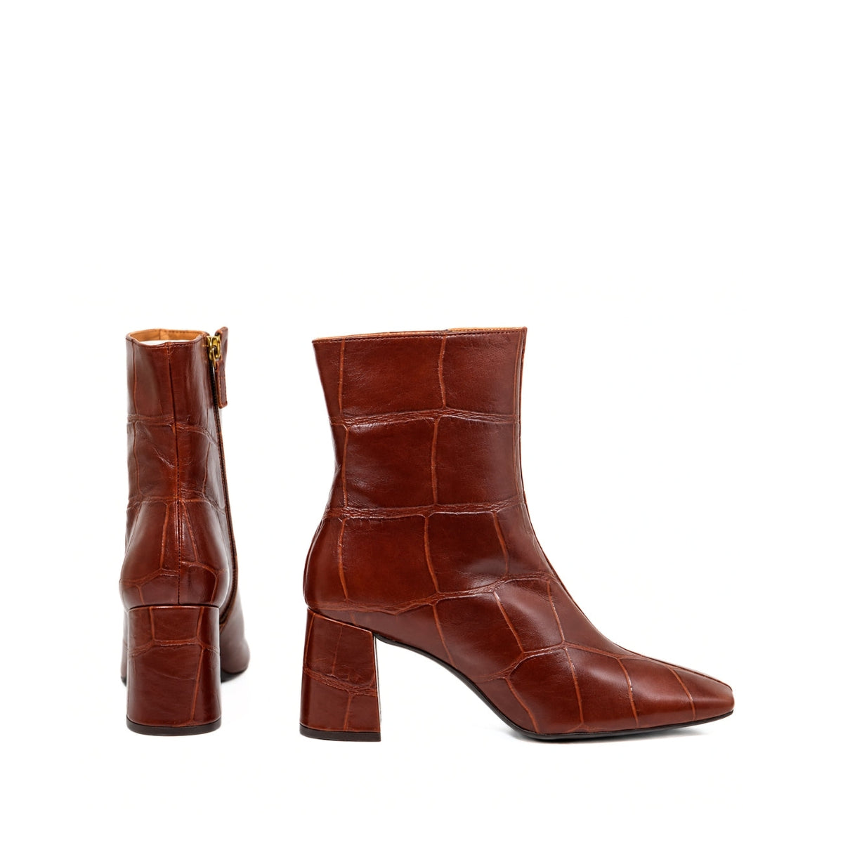 Michele Lopriore Carmen Booties, Printed Croco Brown, gallery view 3