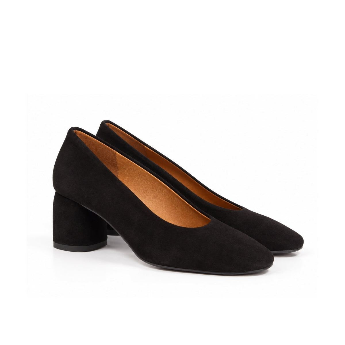 Michele Lopriore Angela Block Heel Pump, Suede Black, gallery view 2