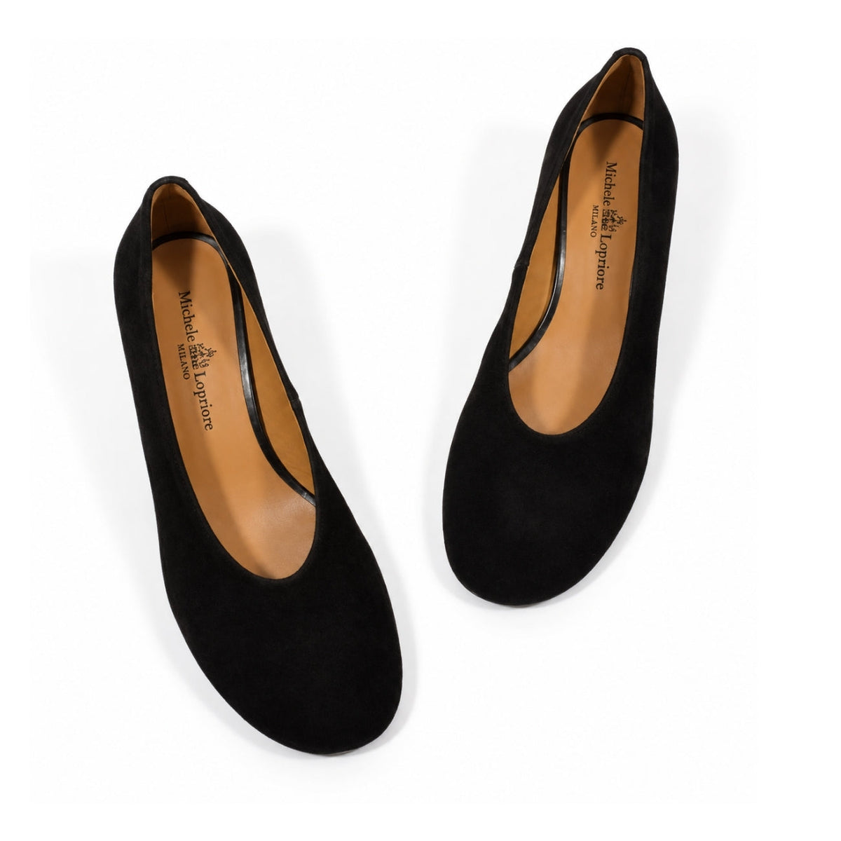 Michele Lopriore Angela Block Heel Pump, Suede Black, gallery view 4