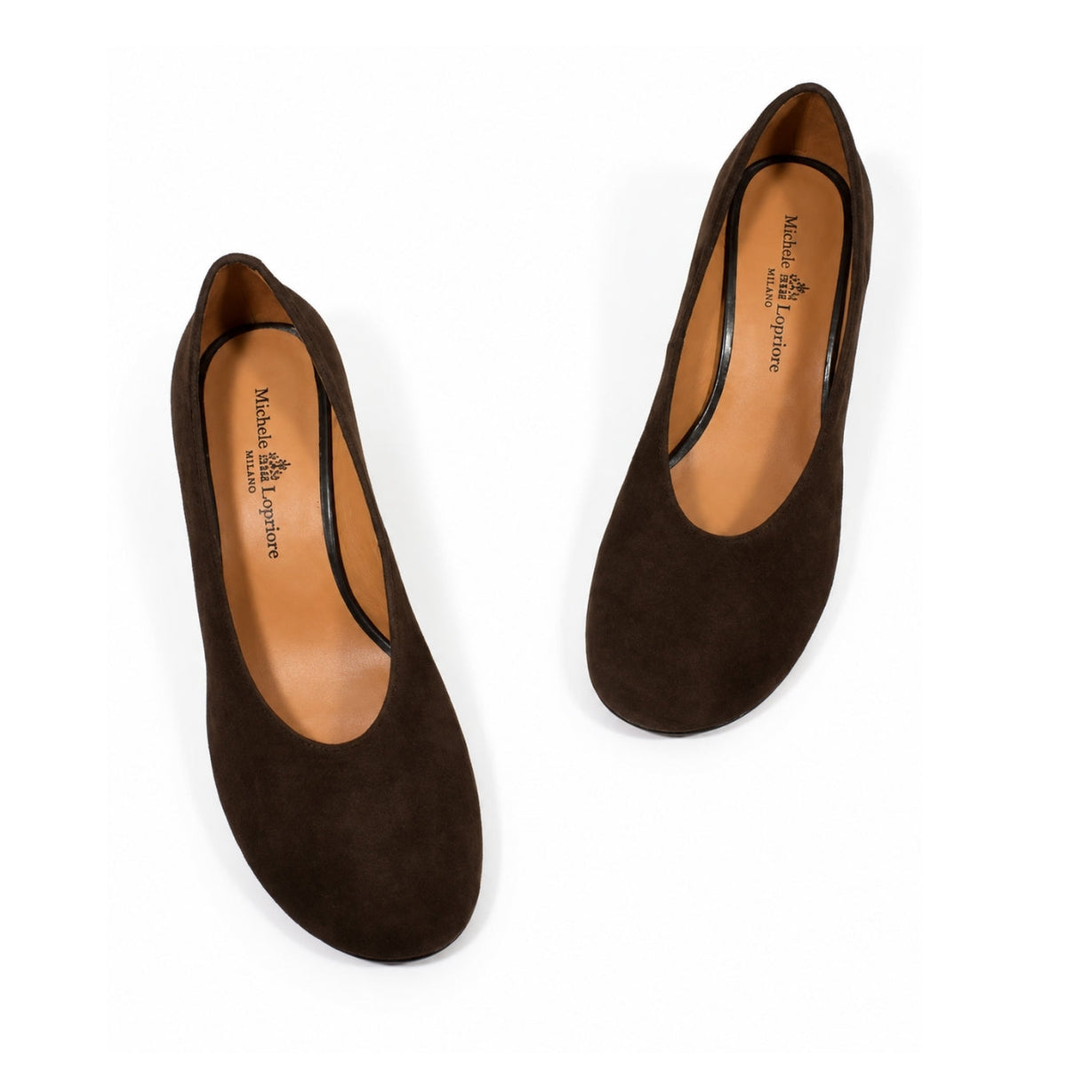 Michele Lopriore Angela Block Heel Pump, Suede Brown, gallery view 4