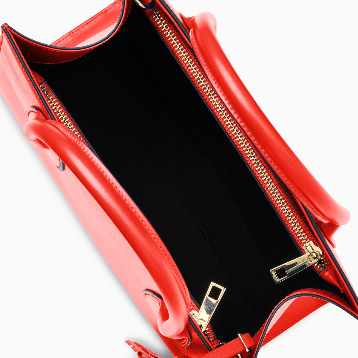 Angelini Italian Leather Handbag in Coral, product view 3