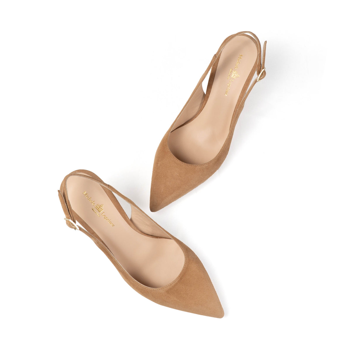 Michele Lopriore Lindsay Sling-Back, Suede Tan, gallery view 4