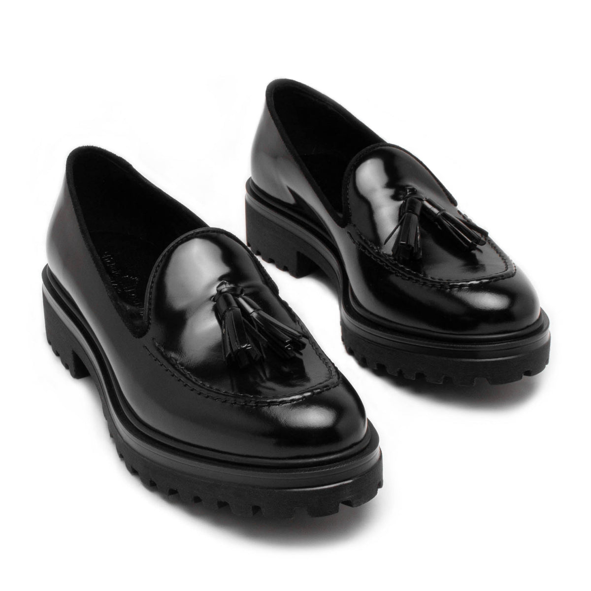 Michele Lopriore Belfiore Loafers, Brush Leather Black, gallery view 3
