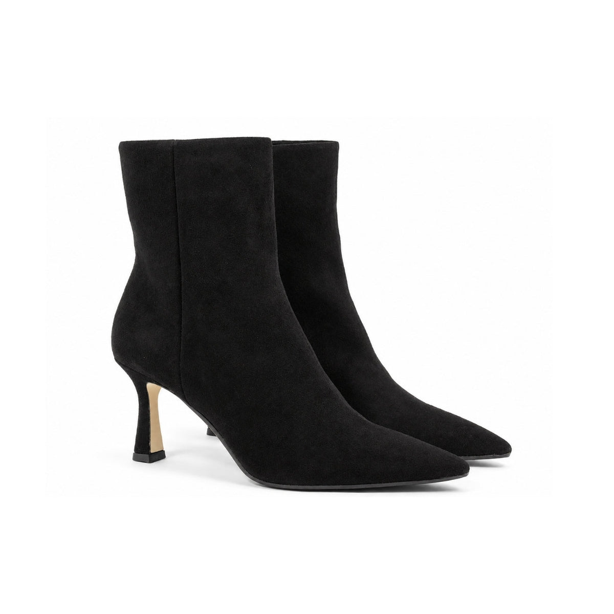 Michele Lopriore Carolina Stiletto Booties, Suede Black, gallery view 2