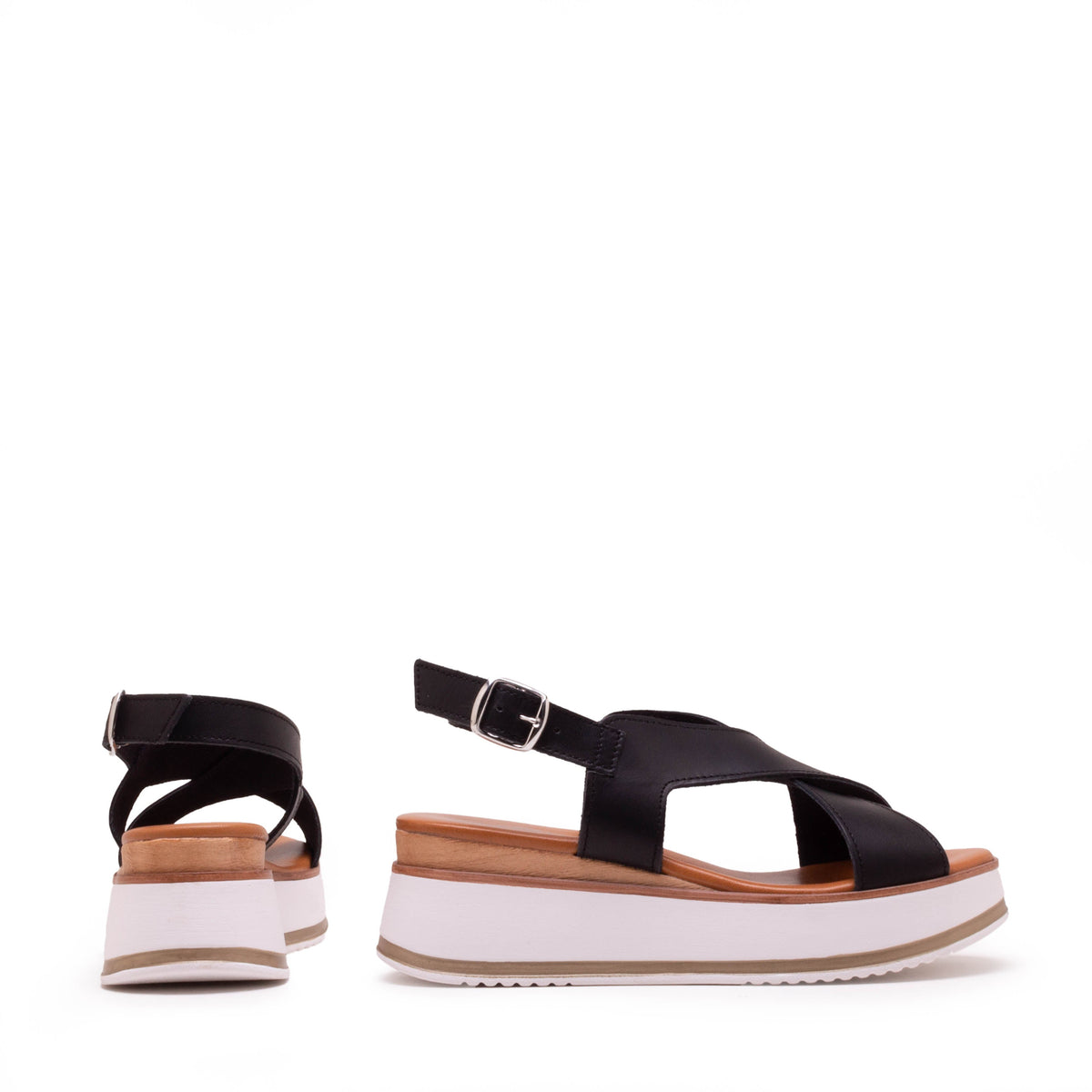 Michele Lopriore Lanzarote Platform Sandal, Leather Black, gallery view 2