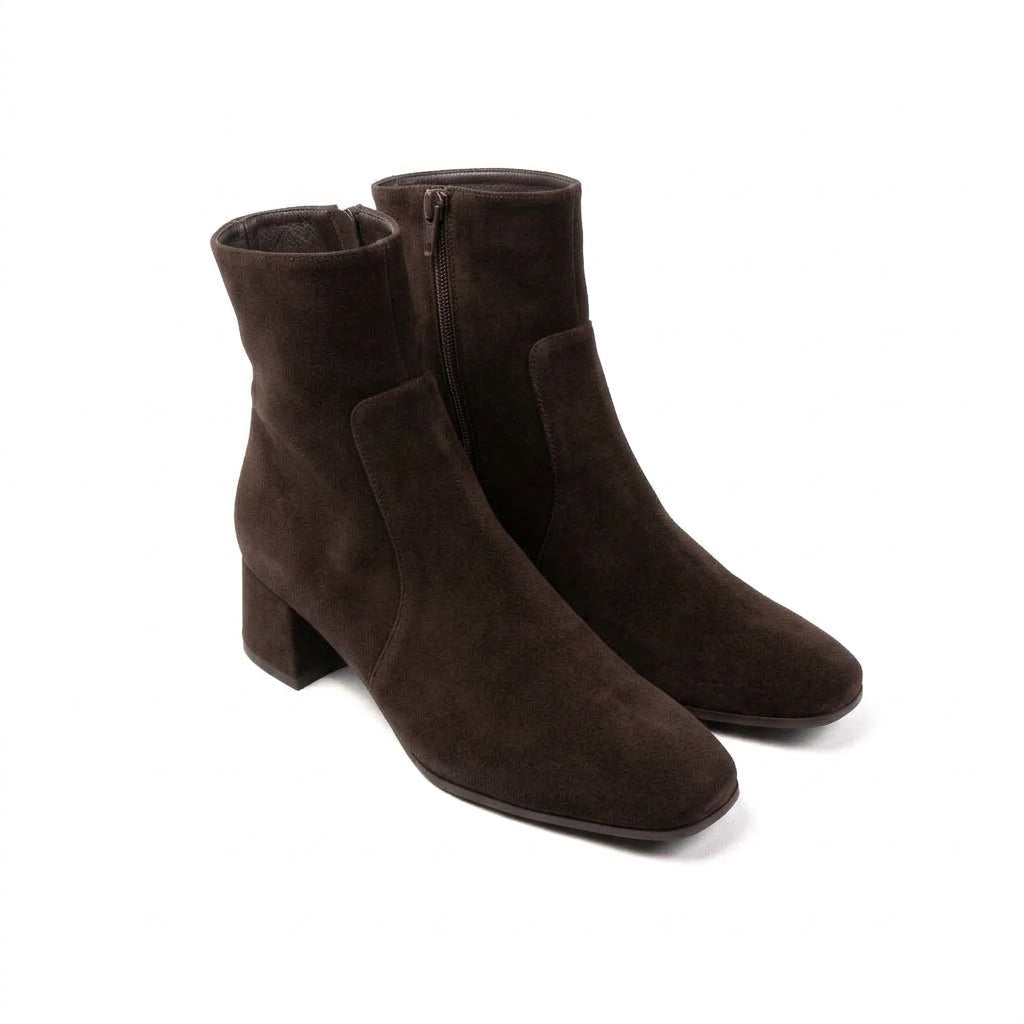 Michele Lopriore Veronique Ankle Boots, Suede Brown, gallery view 2