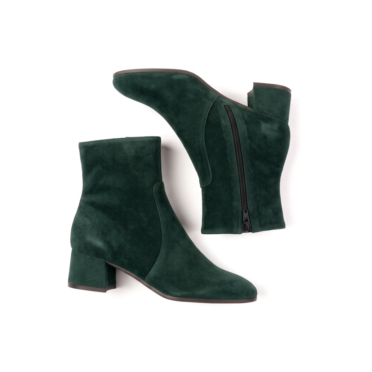 Michele Lopriore Veronique Ankle Boots, Suede Green, gallery view 4