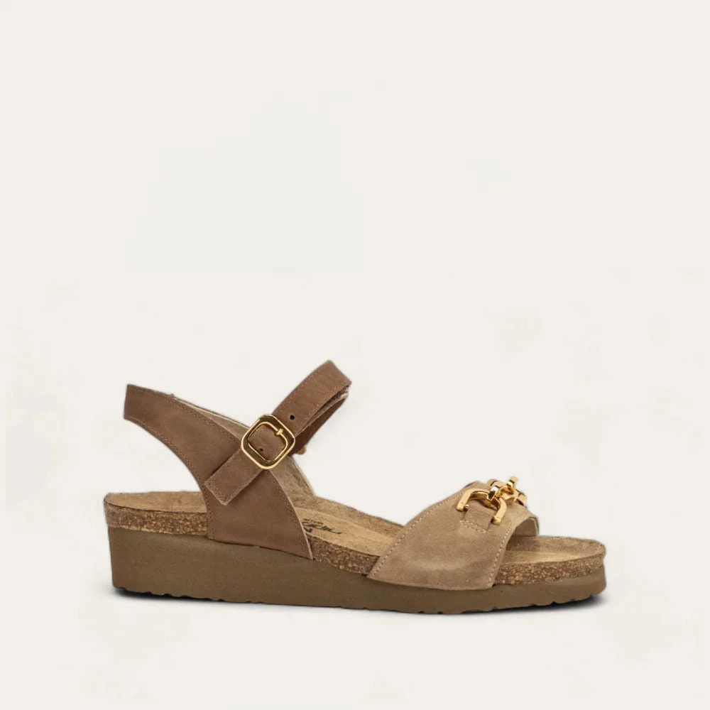 NAOT - AUBREY - SIZE 38 - ALMOND BROWN SUEDE/OILY BARK NUBUCK