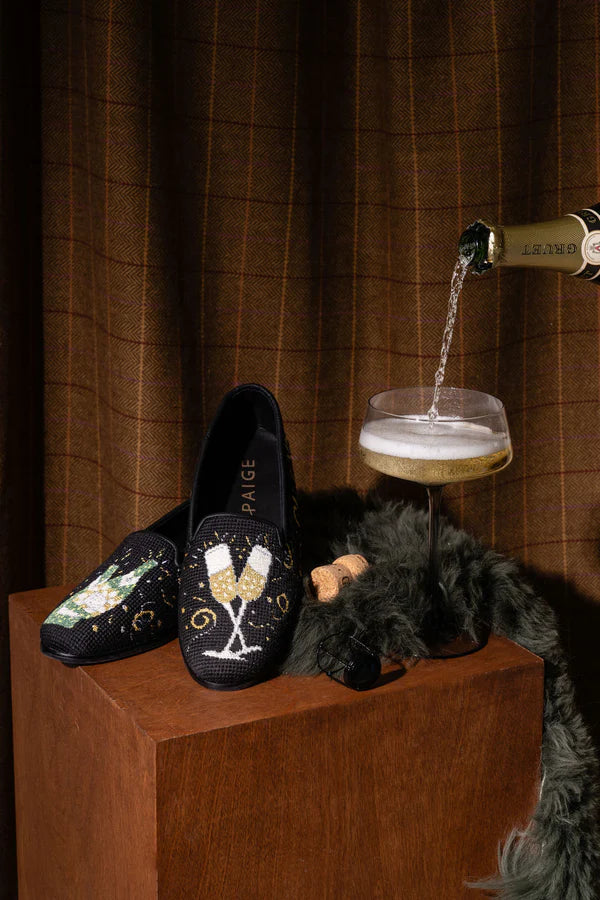 BY PAIGE - NEEDLEPOINT LOAFER IN CHAMPAGNE
