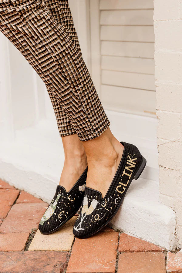 BY PAIGE - NEEDLEPOINT LOAFER IN CHAMPAGNE