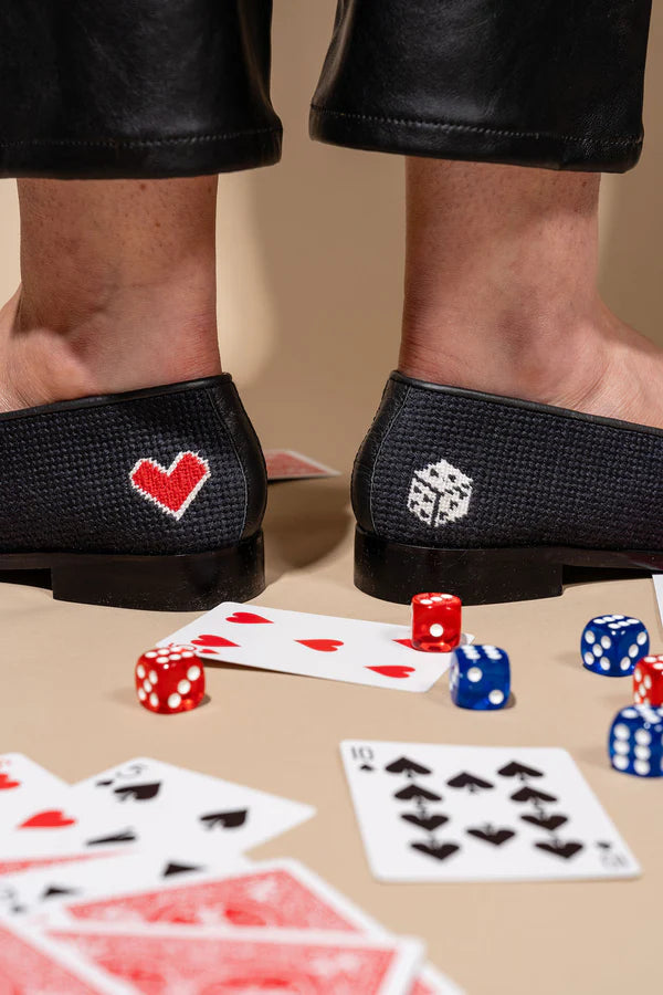 BY PAIGE - NEEDLEPOINT LOAFER IN QUEEN OF CARDS