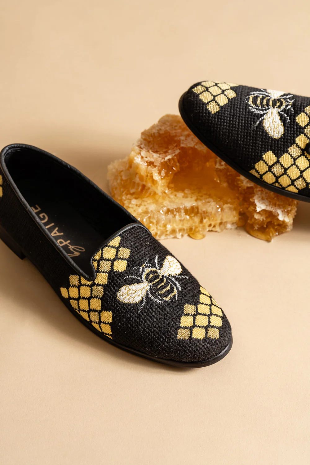 BY PAIGE - NEEDLEPOINT LOAFER IN HONEYCOMB BEE