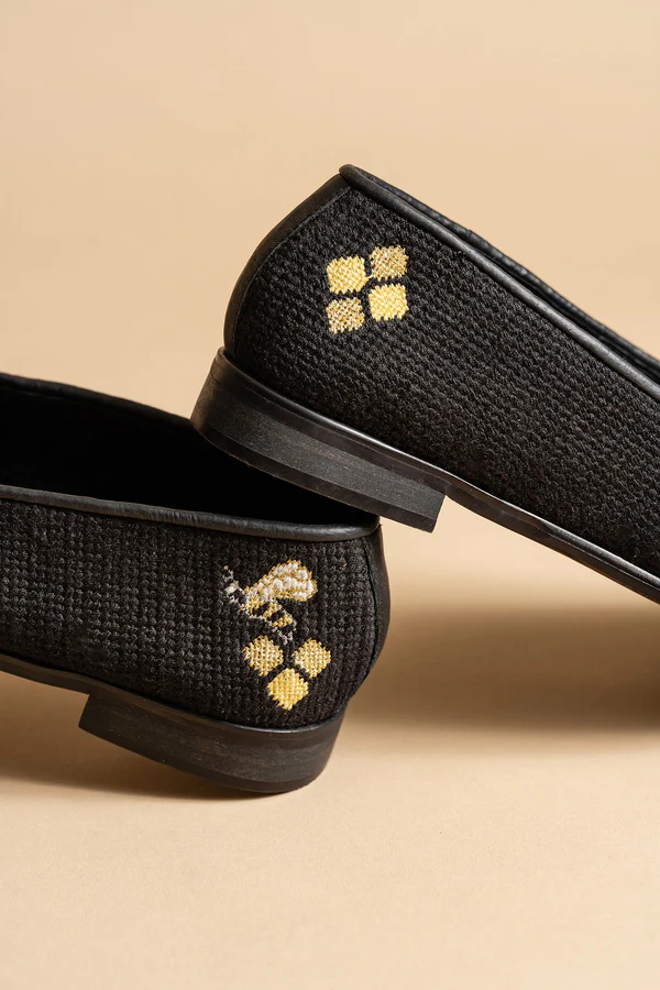 BY PAIGE - NEEDLEPOINT LOAFER IN HONEYCOMB BEE