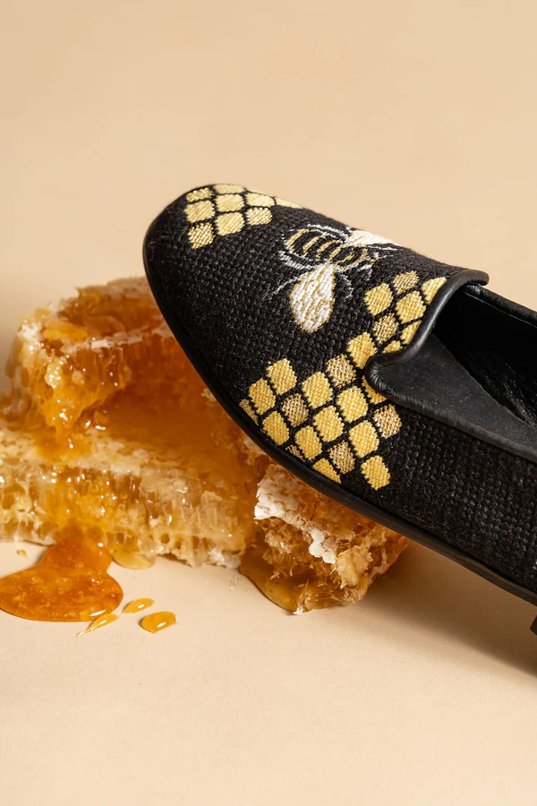 BY PAIGE - NEEDLEPOINT LOAFER IN HONEYCOMB BEE