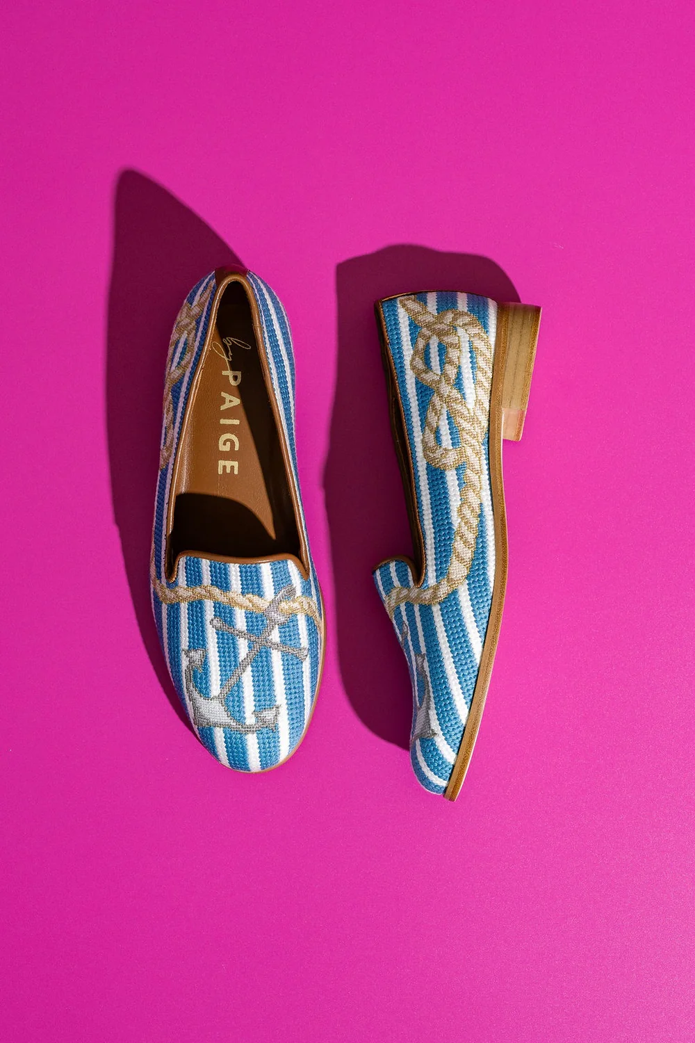 BY PAIGE - NEEDLEPOINT LOAFER IN ANCHOR