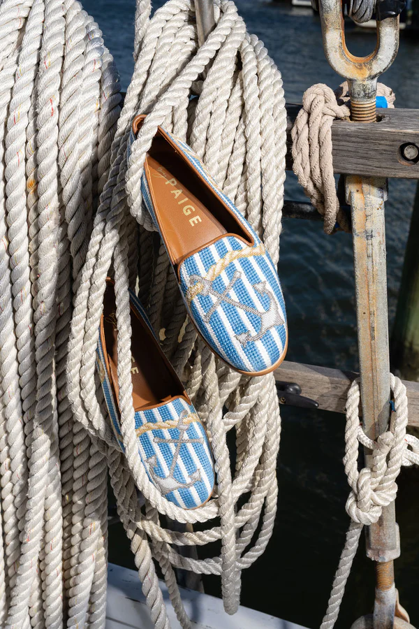 BY PAIGE - NEEDLEPOINT LOAFER IN ANCHOR