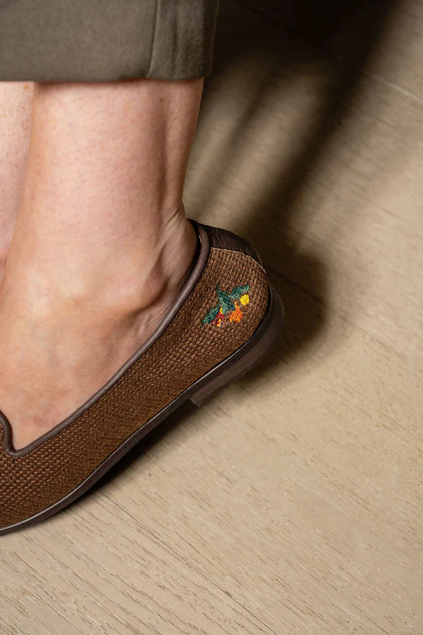 BY PAIGE - NEEDLEPOINT LOAFER IN AUTUMN LEAVES WREATH
