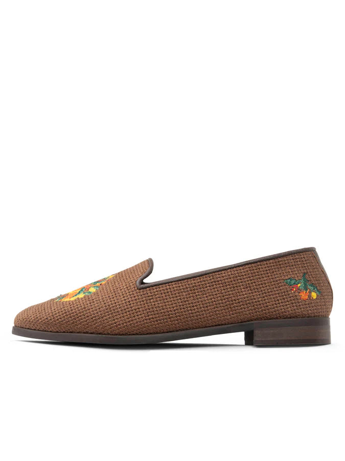 BY PAIGE - NEEDLEPOINT LOAFER IN AUTUMN LEAVES WREATH