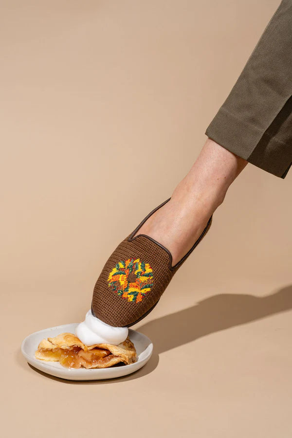 BY PAIGE - NEEDLEPOINT LOAFER IN AUTUMN LEAVES WREATH