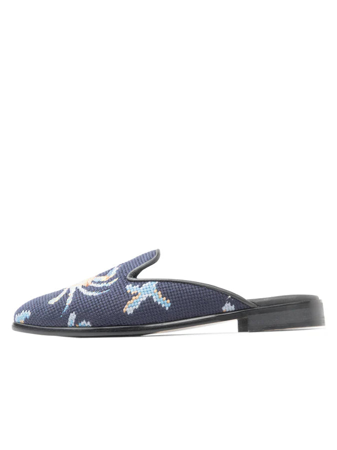 BY PAIGE - NEEDLEPOINT MULE IN CRAB