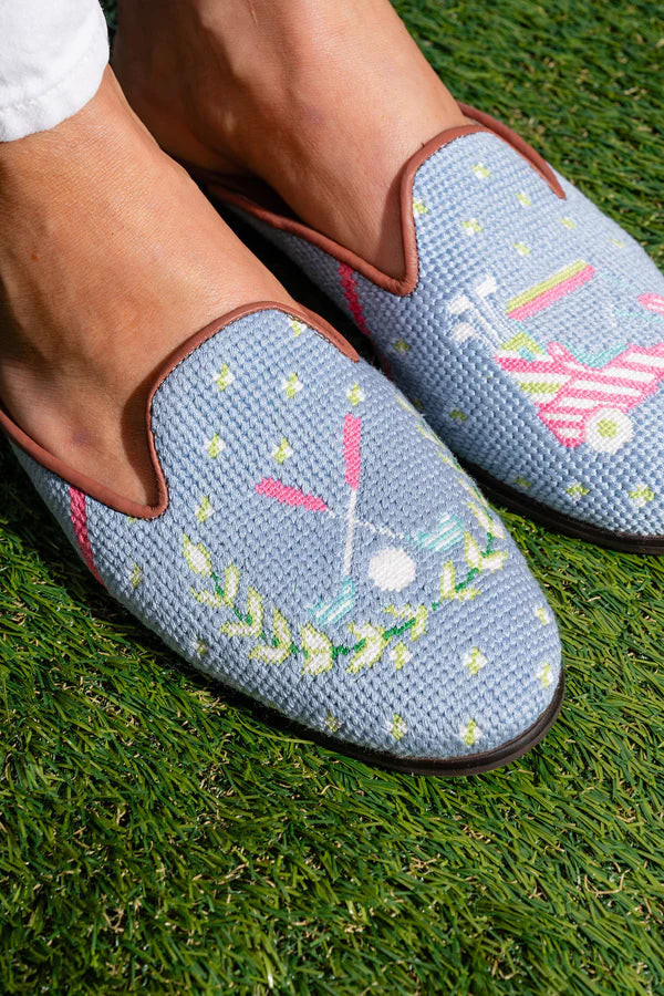 BY PAIGE - NEEDLEPOINT MULE IN GOLF