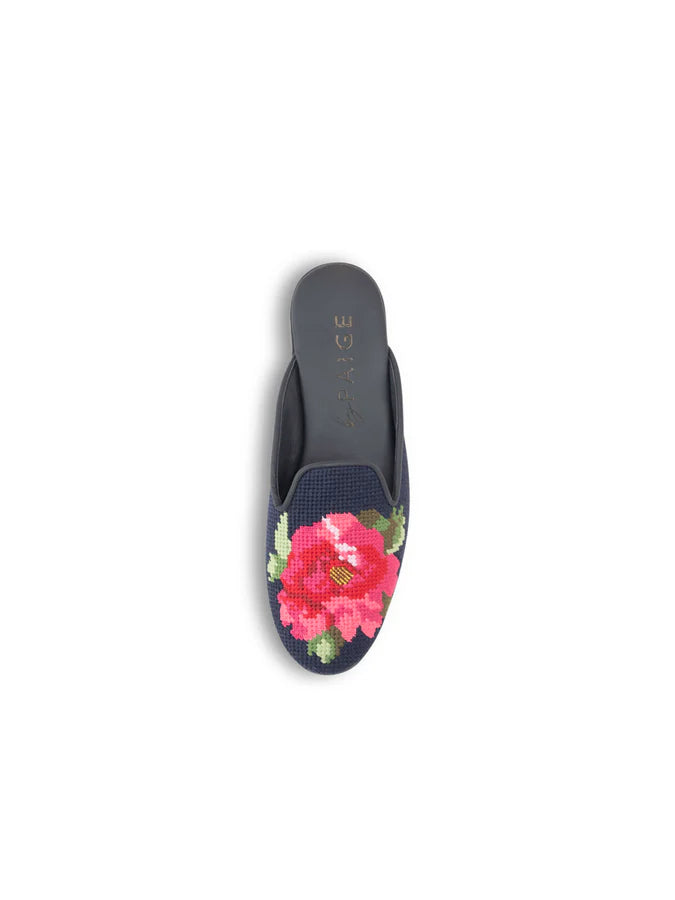 BY PAIGE - NEEDLEPOINT MULE IN PINK PEONY