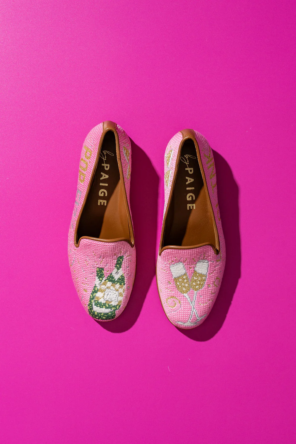 BY PAIGE - NEEDLEPOINT LOAFER IN CHAMPAGNE