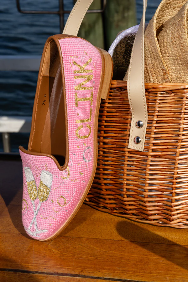 BY PAIGE - NEEDLEPOINT LOAFER IN CHAMPAGNE