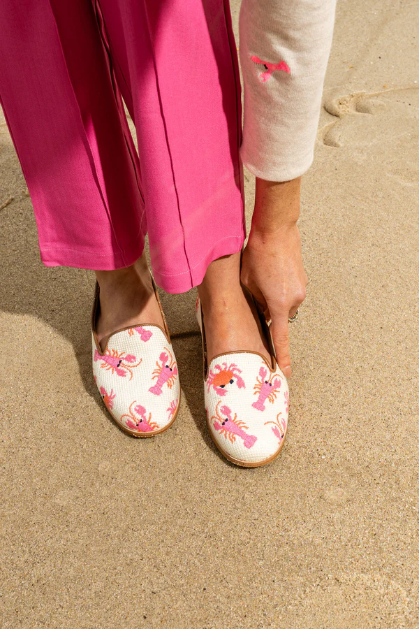 BY PAIGE - NEEDLEPOINT LOAFER IN CRAB & LOBSTER