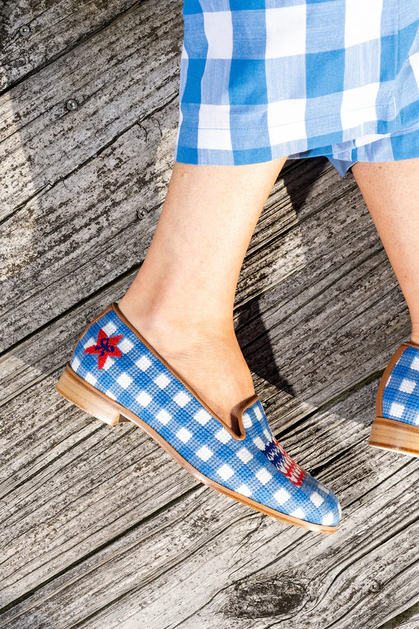 BY PAIGE - NEEDLEPOINT LOAFER IN PREPPY FLAG