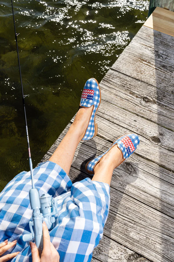 BY PAIGE - NEEDLEPOINT LOAFER IN PREPPY FLAG