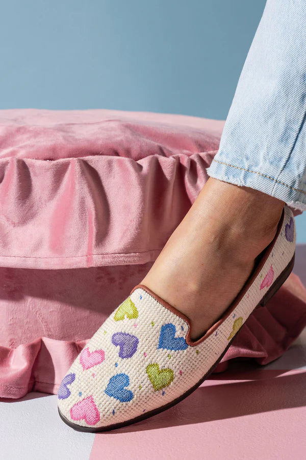 BY PAIGE - NEEDLEPOINT LOAFER IN HEARTS