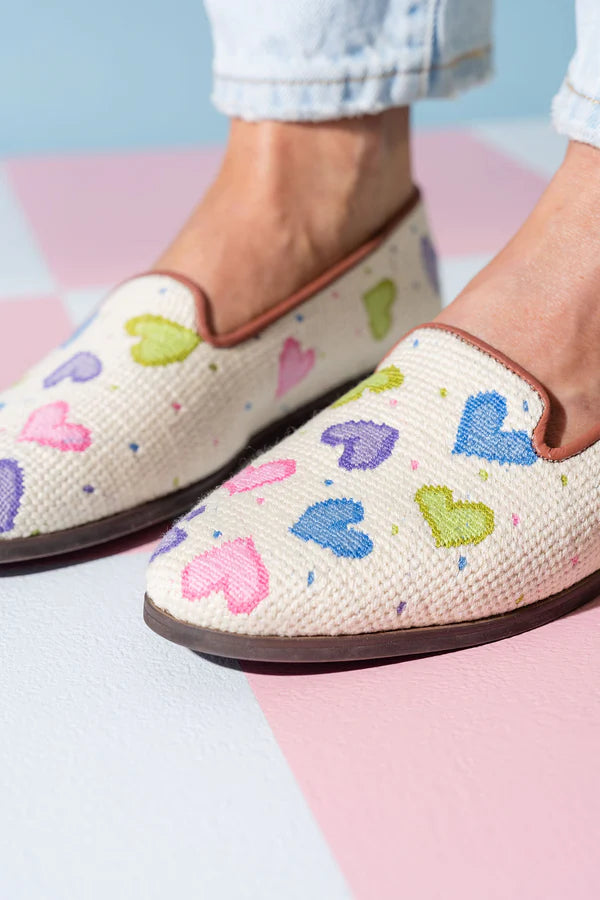 BY PAIGE - NEEDLEPOINT LOAFER IN HEARTS